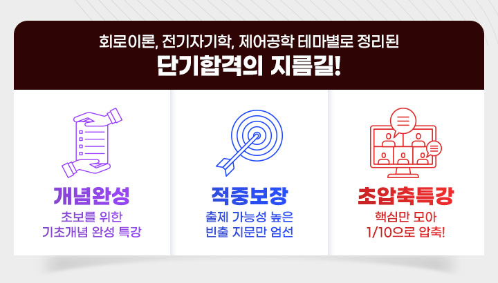 회로이론,전기자기학,제어공학 테마별로 정리된 단기합격의 지름길!