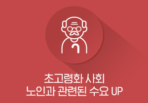 초고령화 사회 노인과 관련된 수요 UP