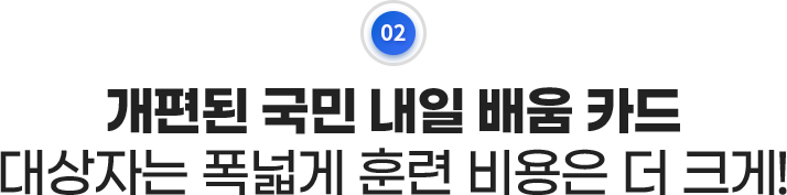 개편된 국민 내일 배움 카드, 대상자는 폭넓게 훈련 비용은 더 크게!