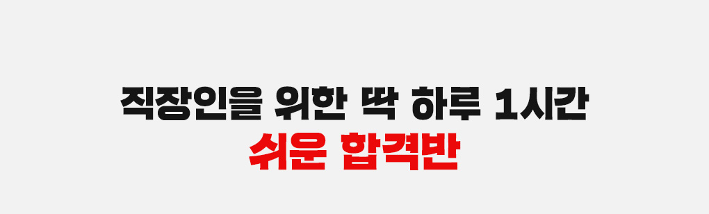 직장인을 위한 딱 하루 1시간 쉬운 합격반