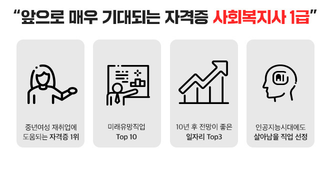 앞으로 매우 기대되는 자격증 사회복지사 1급