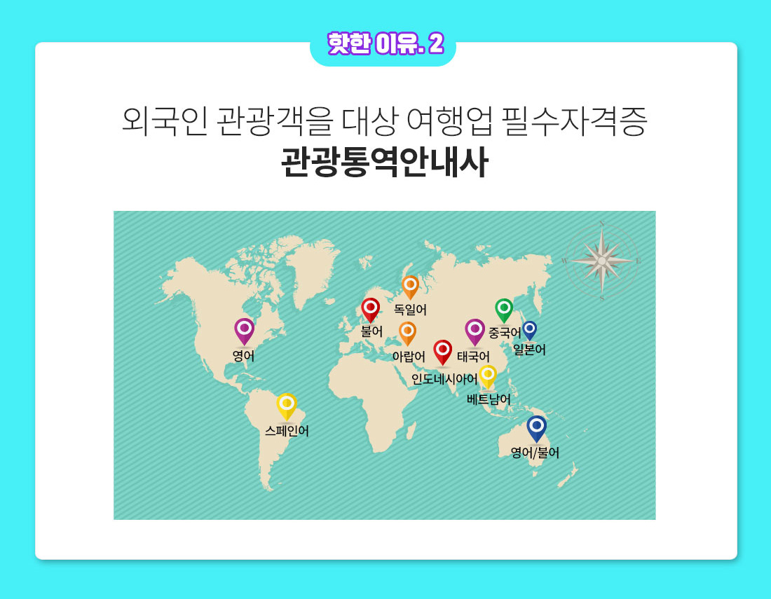 2. 외국인 관광객을 대상 여행업 필수자격증 관광통역안내사